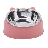 Gamelle en inox pour chat Rose