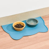 Tapis gamelle chat Bleu