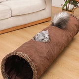 Tunnel pour chat en daim